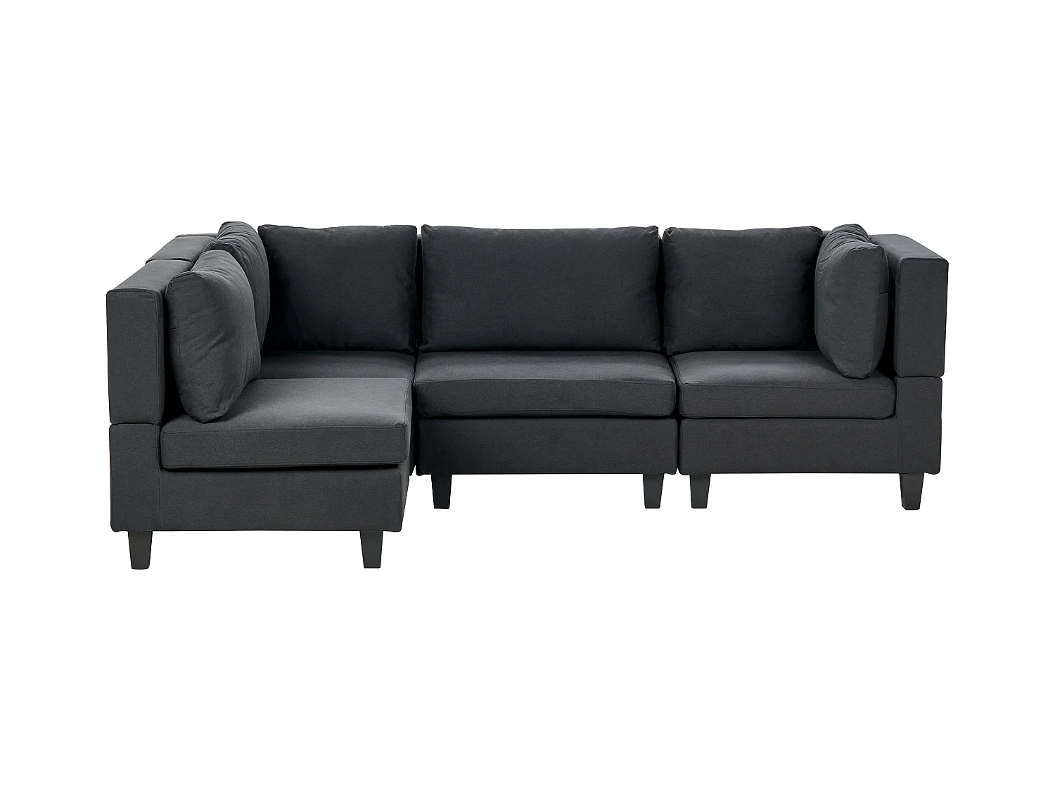 Canapé d'angle modulable 4 places UNSTAD Tissu Noir Côté droit
