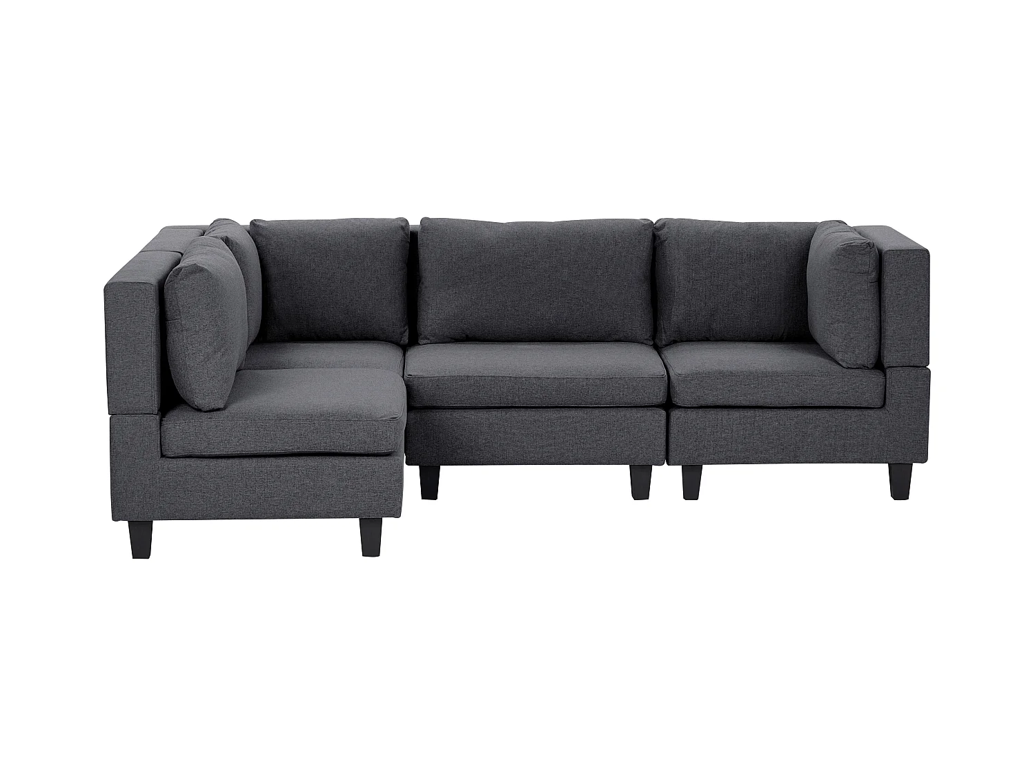 Canapé d'angle modulable 4 places UNSTAD Tissu Gris foncé Côté droit