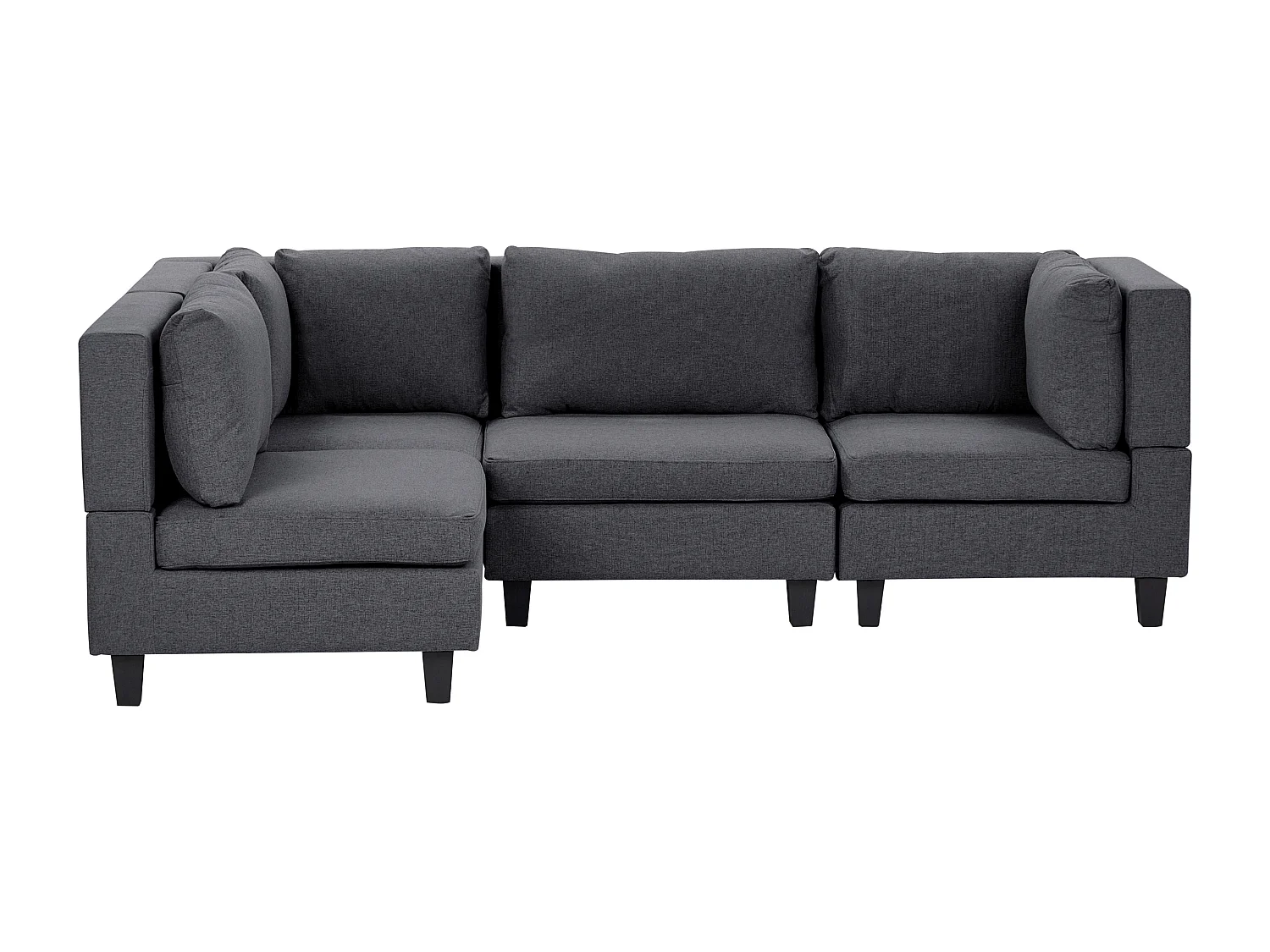 Modul Ecksofa UNSTAD Stoff Dunkelgrau 4-Sitzer rechtsseitig