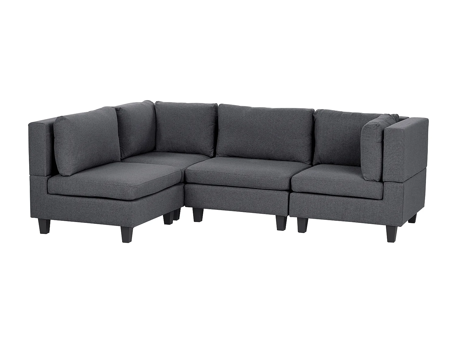 Modul Ecksofa UNSTAD Stoff Dunkelgrau 4-Sitzer rechtsseitig