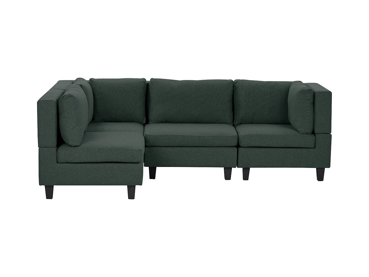 Canapé d'angle modulable 4 places UNSTAD Tissu Vert foncé Côté droit