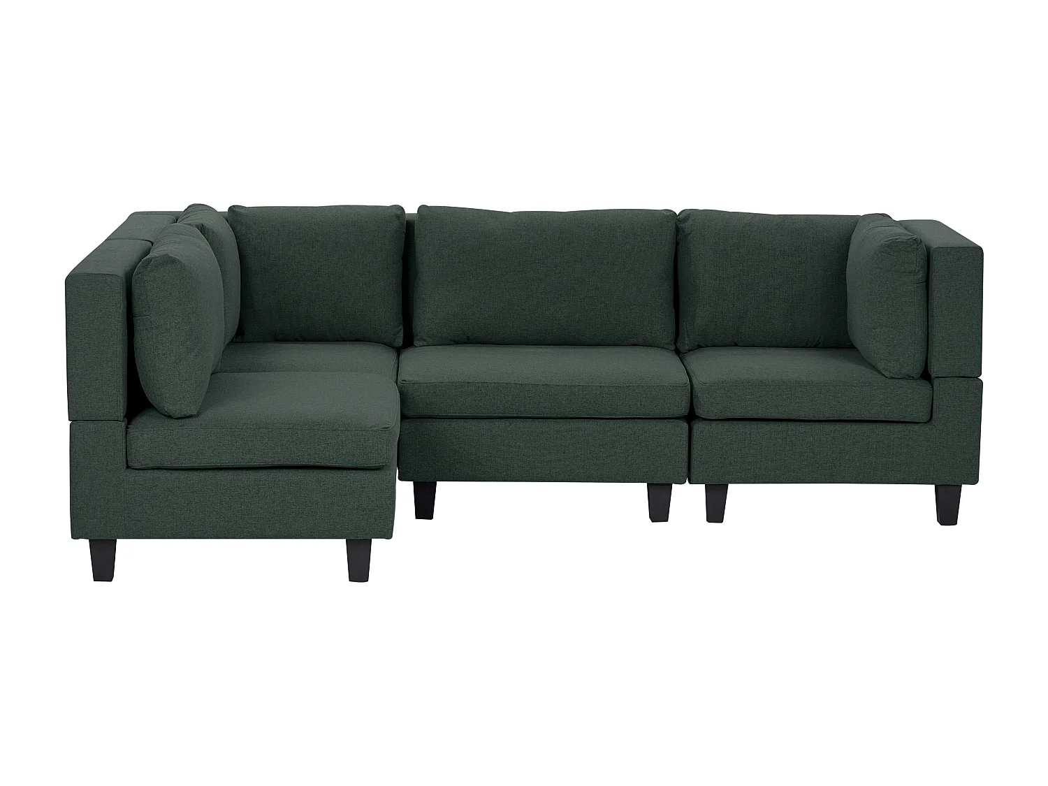 Canapé d'angle modulable UNSTAD Tissu Vert foncé 4 places Côté droit
