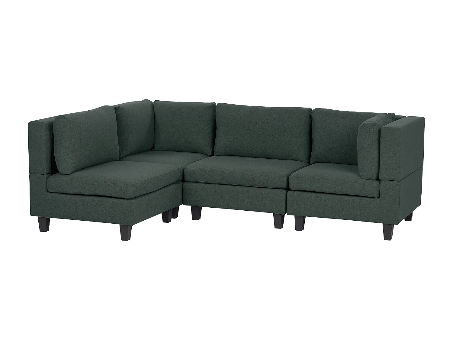 Canapé d'angle modulable UNSTAD Tissu Vert foncé 4 places Côté droit