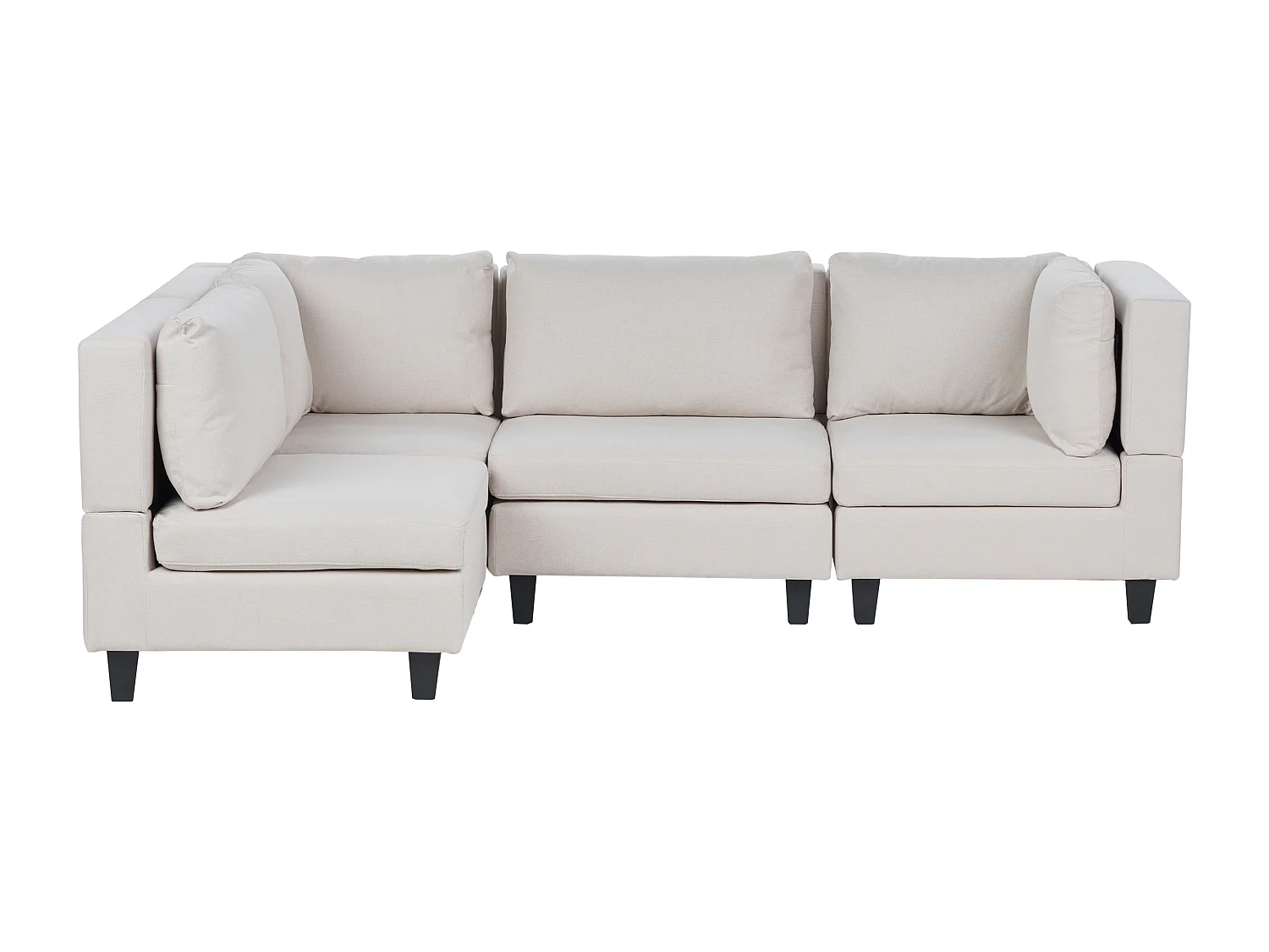 Canapé d'angle modulable 4 places UNSTAD Tissu Beige clair Côté droit