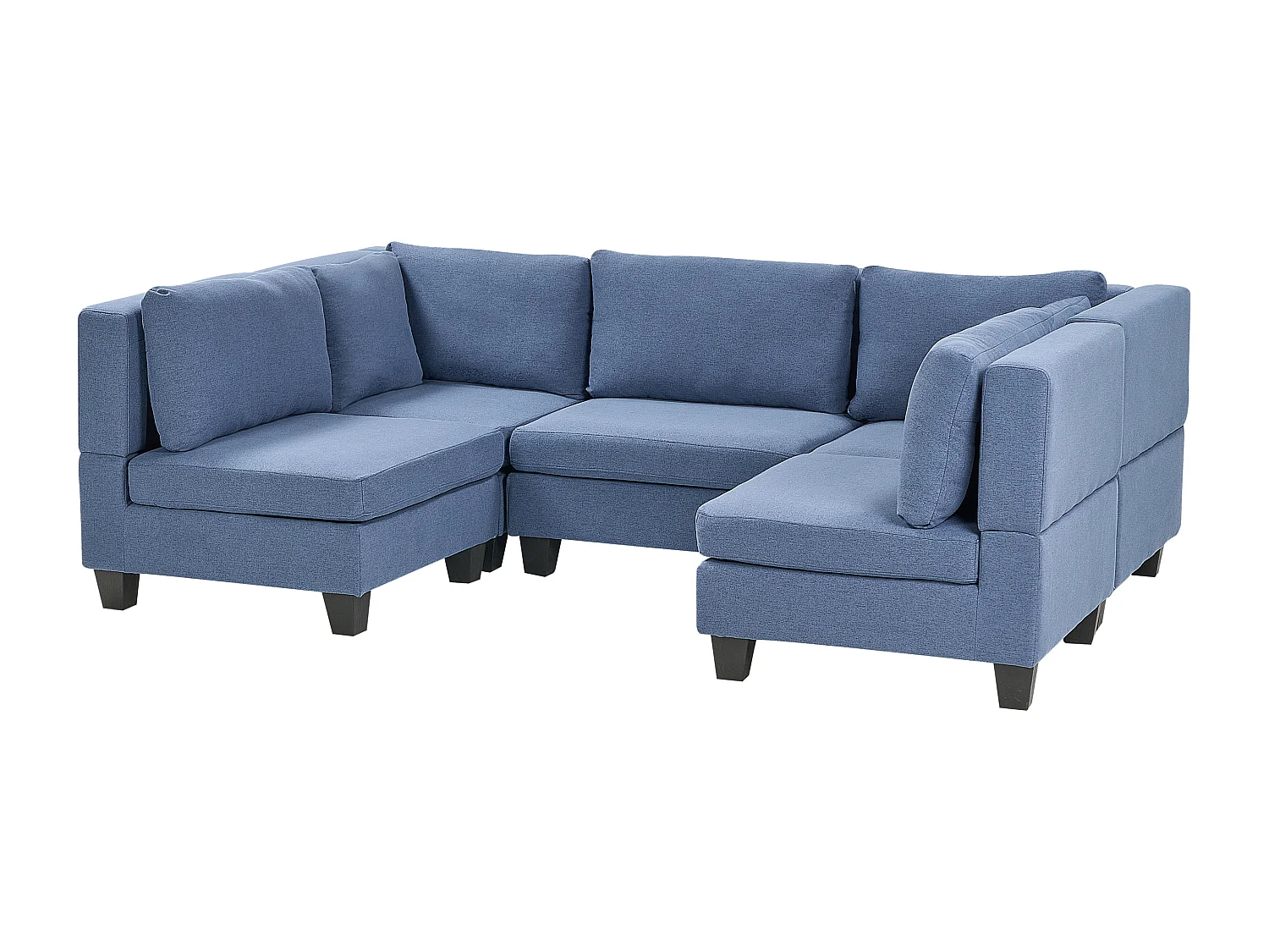 Canapé modulable en forme de U 5 places UNSTAD Tissu Bleu