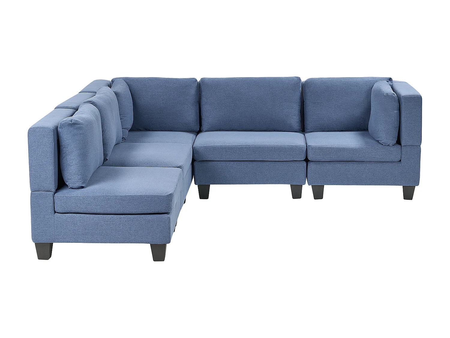 Canapé d'angle modulable 5 places UNSTAD Tissu Bleu Côté droit