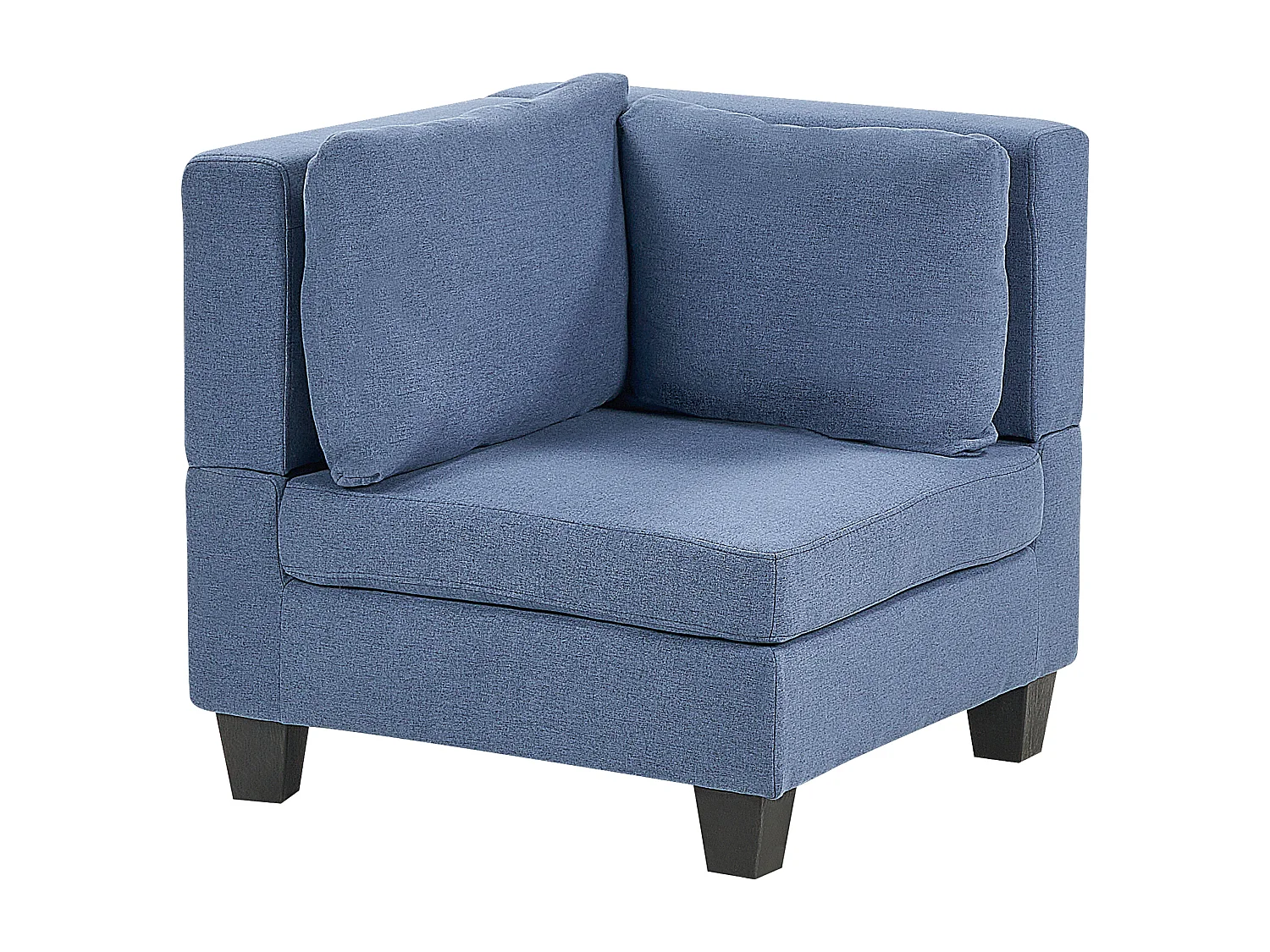 Canapé d'angle modulable 5 places UNSTAD Tissu Bleu Côté droit