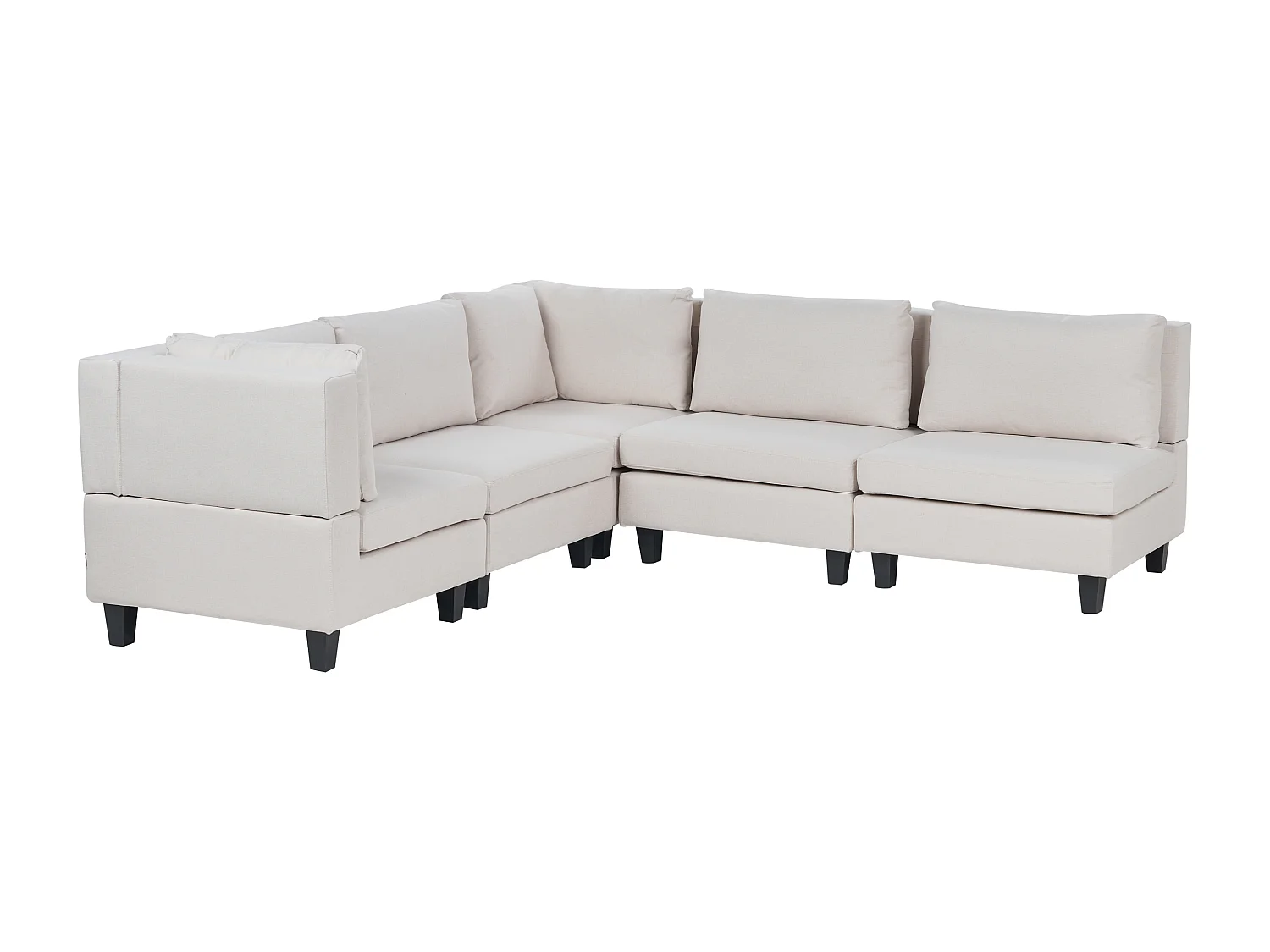 Canapé d'angle modulable 5 places UNSTAD Tissu Beige clair Côté droit