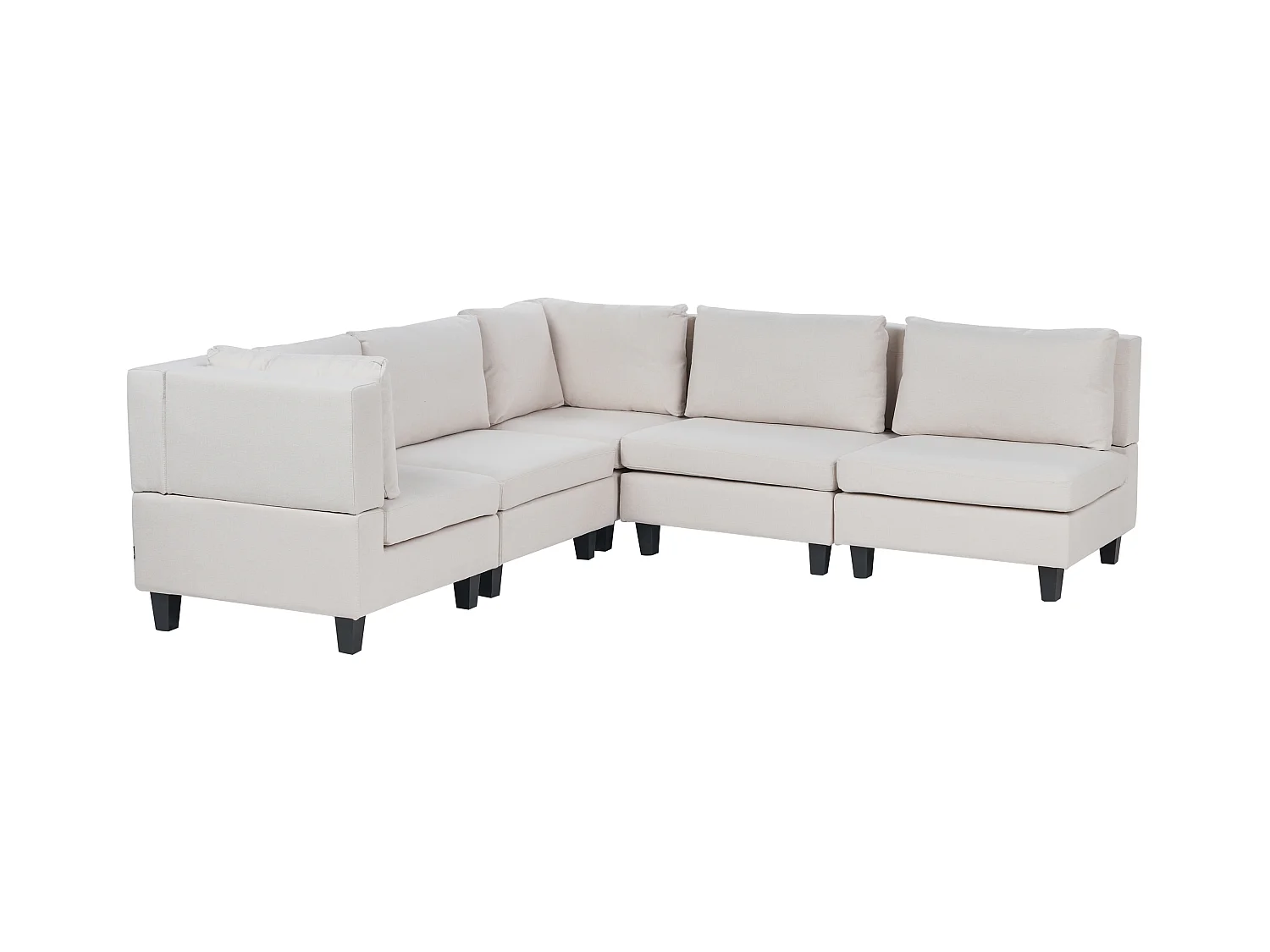 Canapé d'angle modulable 5 places UNSTAD Tissu Beige clair Côté droit