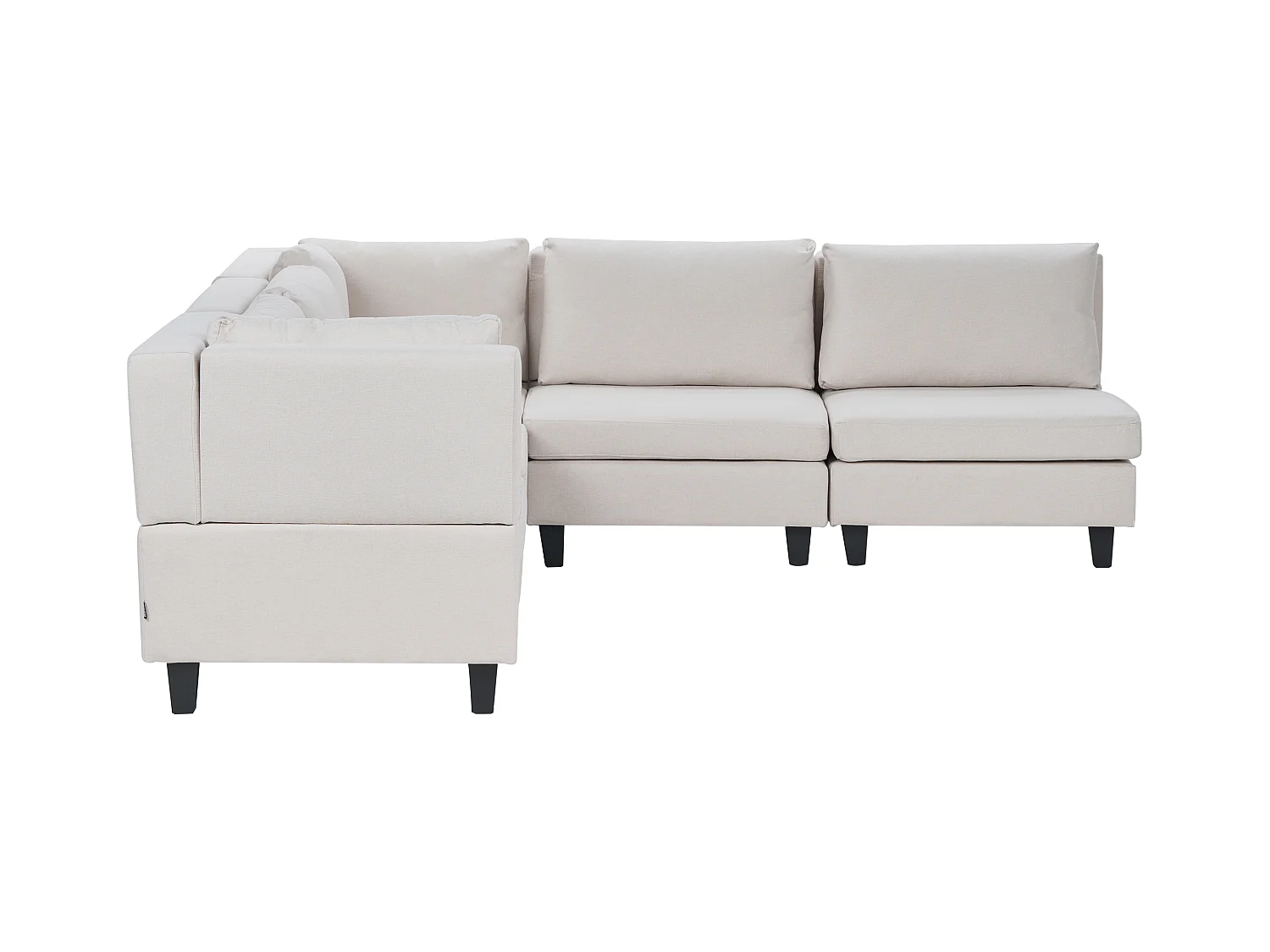 Canapé d'angle modulable 5 places UNSTAD Tissu Beige clair Côté droit