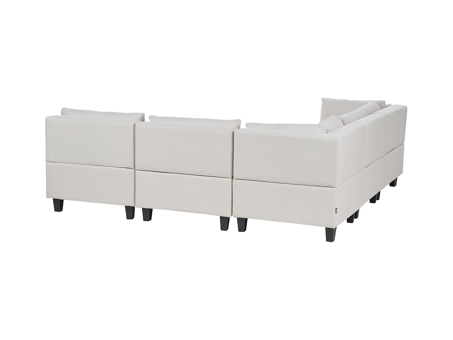 Canapé d'angle modulable 5 places UNSTAD Tissu Beige clair Côté droit