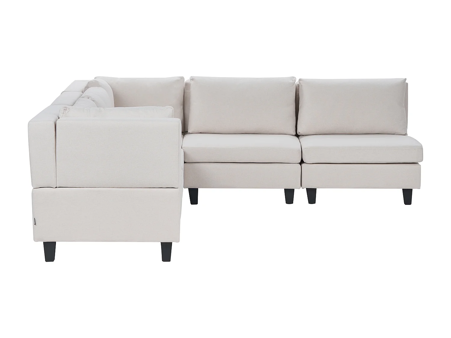 Canapé d'angle modulable 5 places UNSTAD Tissu Beige clair Côté droit