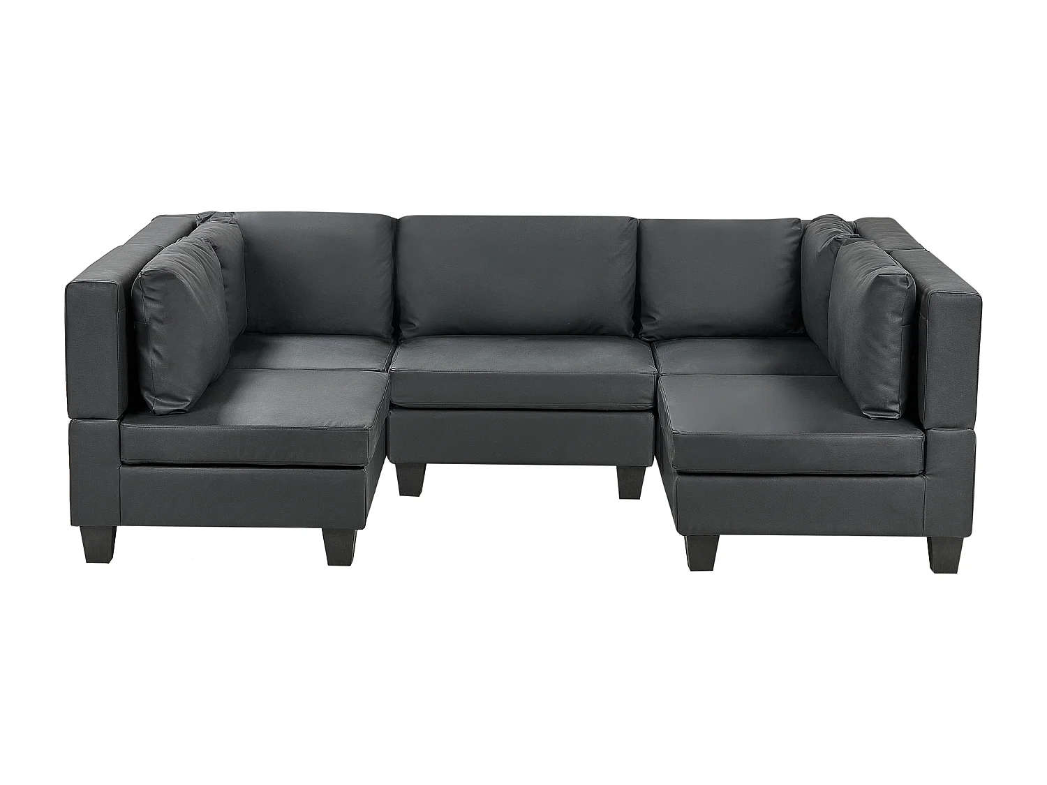 Canapé modulable en forme de U 5 places UNSTAD Cuir PU Noir