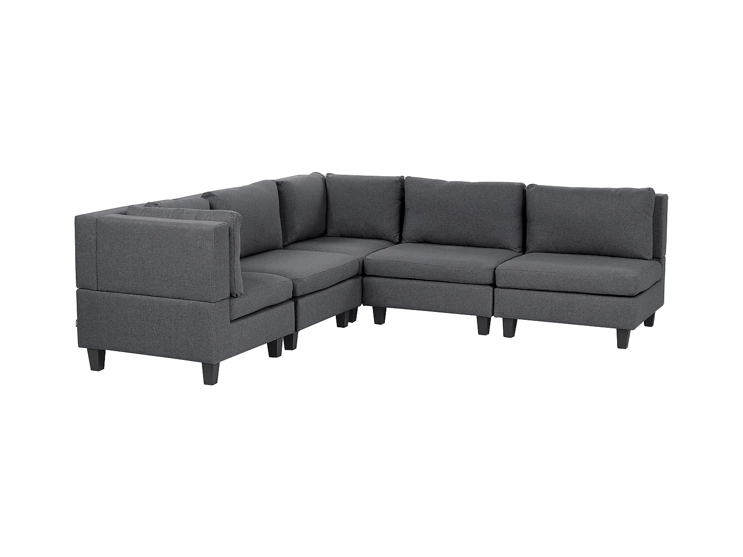 Canapé d'angle modulable 5 places UNSTAD Tissu Gris foncé Côté droit