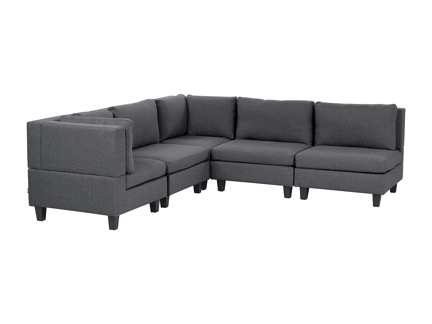 Narożnik modułowy UNSTAD Ciemnoszary dla 5 osób Prawostronny