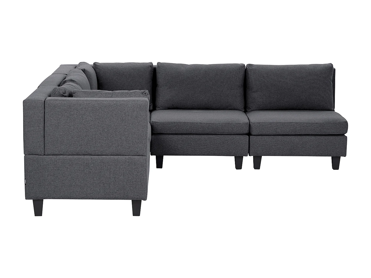 Canapé d'angle modulable UNSTAD Tissu Gris foncé 5 places Côté droit
