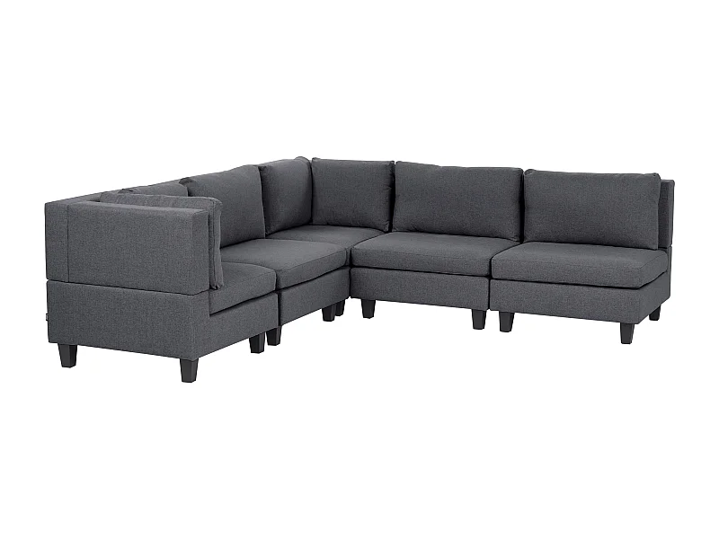 Narożnik modułowy UNSTAD Ciemnoszary dla 5 osób Prawostronny