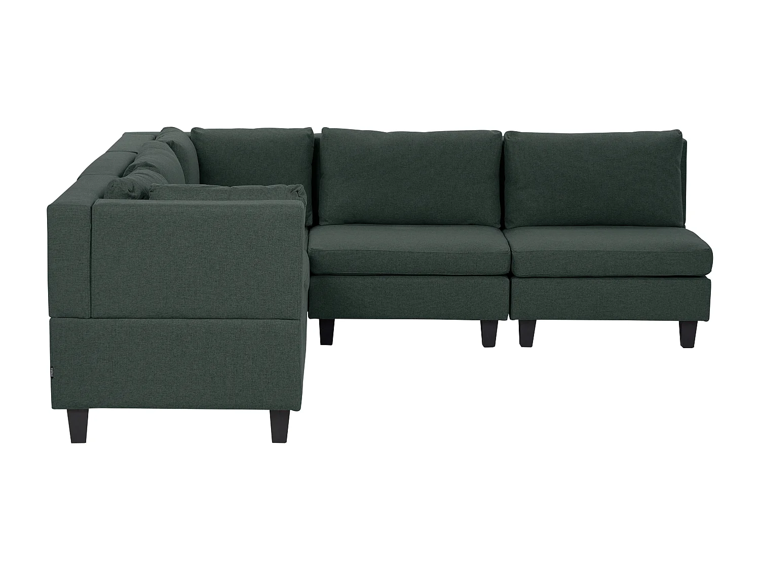 Canapé d'angle modulable 5 places UNSTAD Tissu Vert foncé Côté droit
