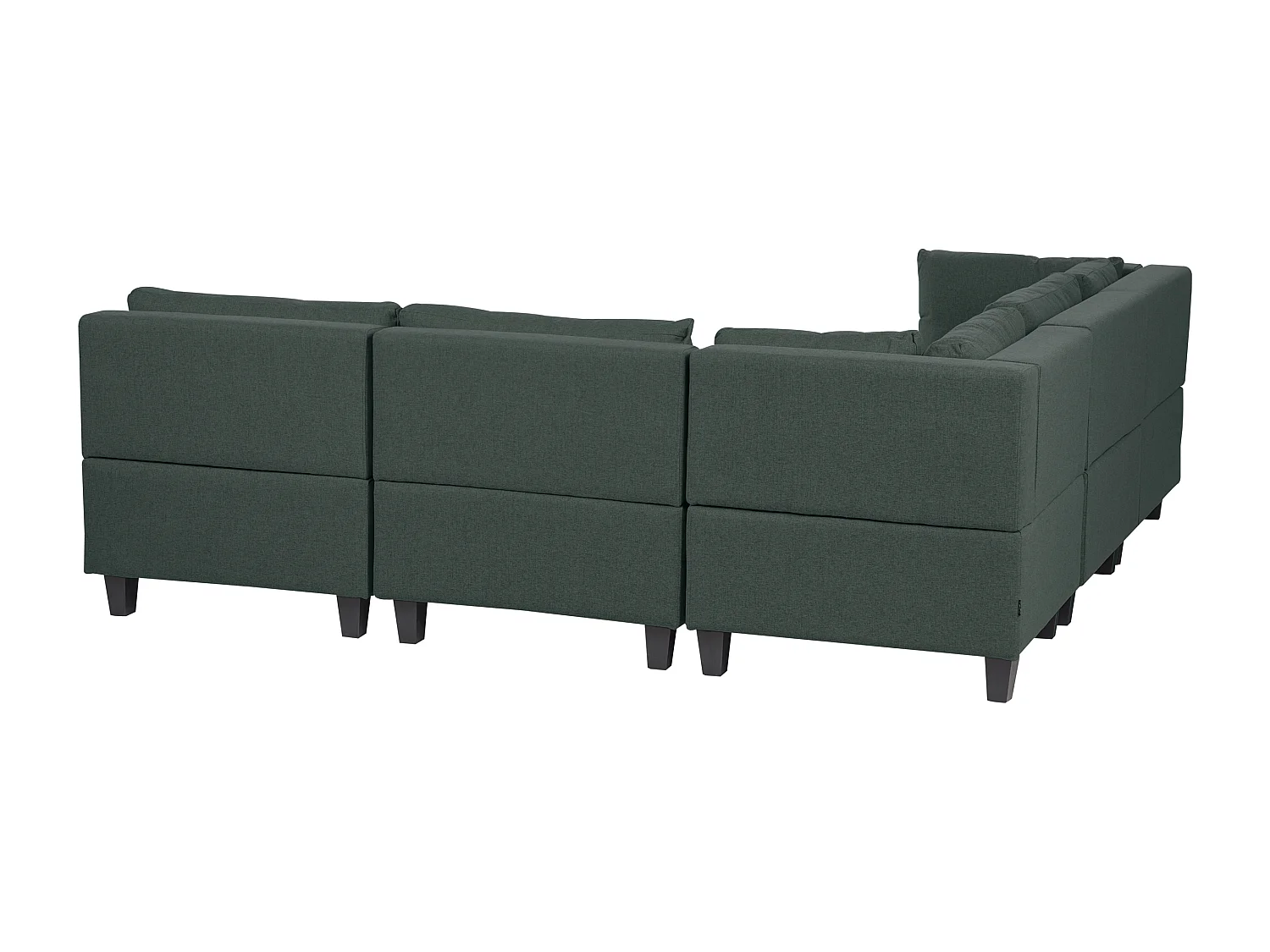 Canapé d'angle modulable 5 places UNSTAD Tissu Vert foncé Côté droit