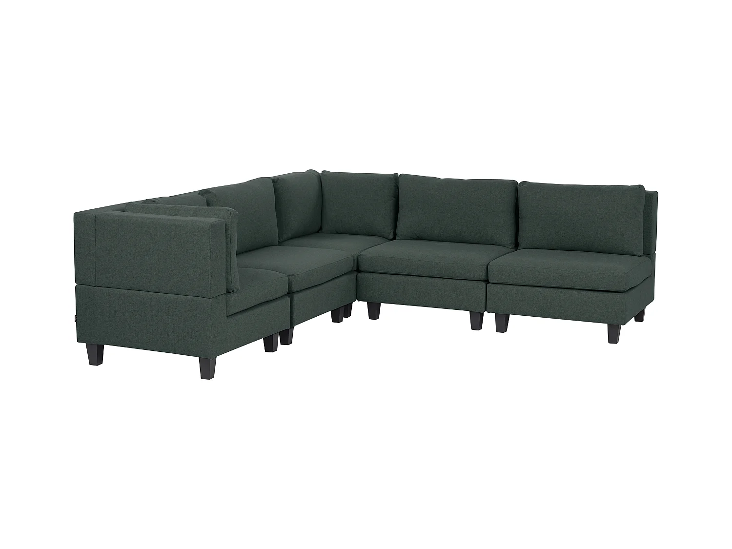 Canapé d'angle modulable 5 places UNSTAD Tissu Vert foncé Côté droit