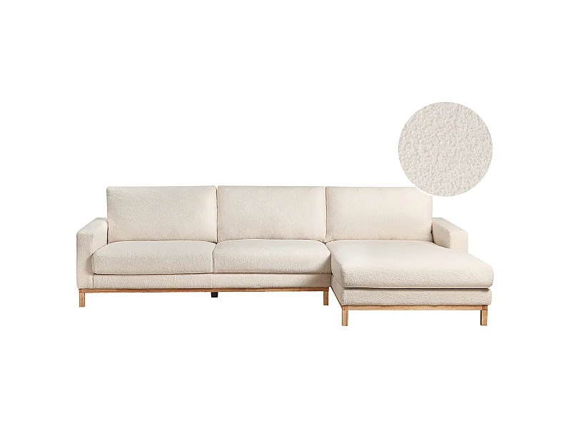 Linksseitiges Ecksofa SIGGARD Weiß Bouclé Linksseitig