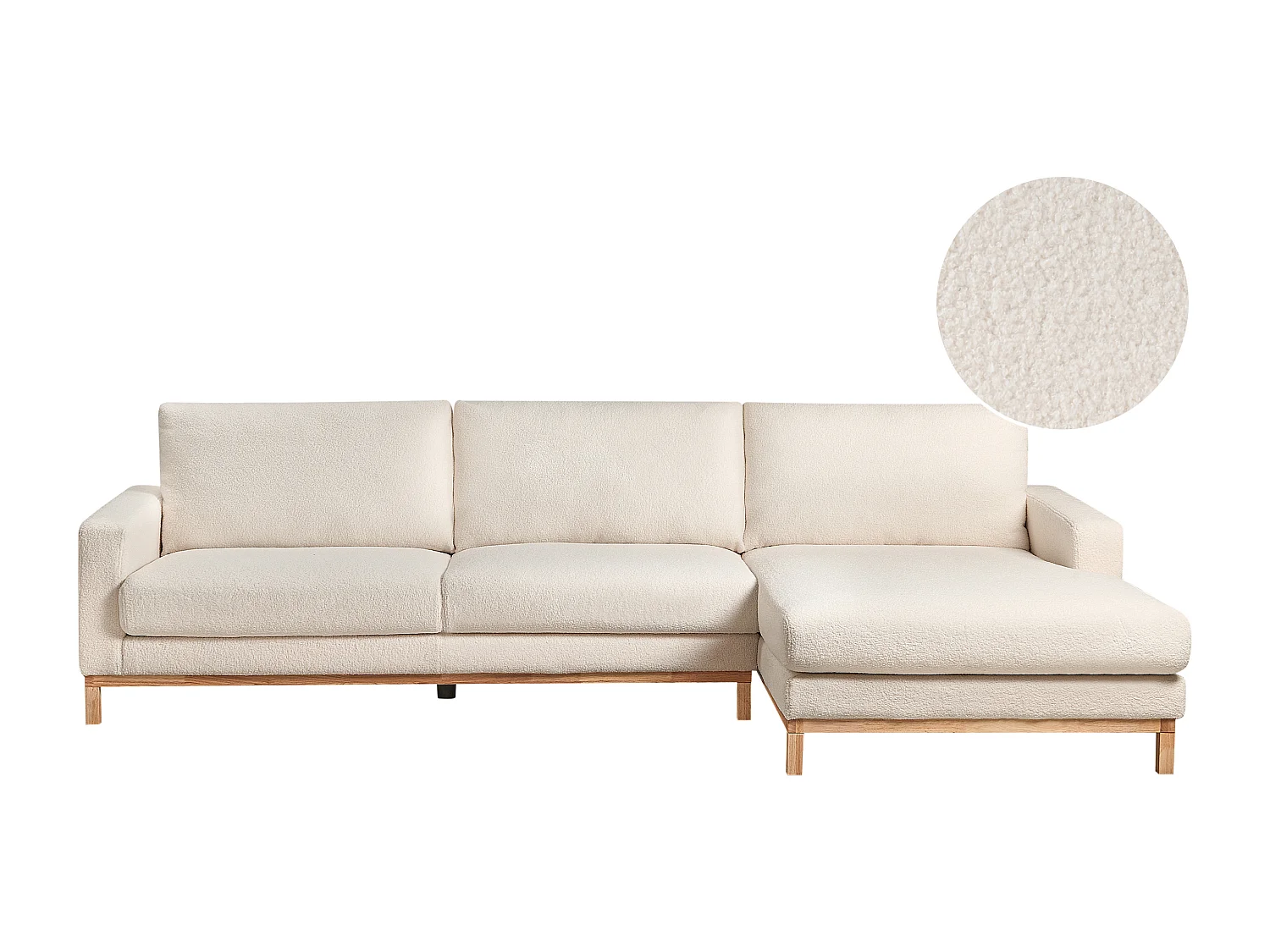 Linksseitiges Ecksofa SIGGARD Weiß Bouclé Linksseitig