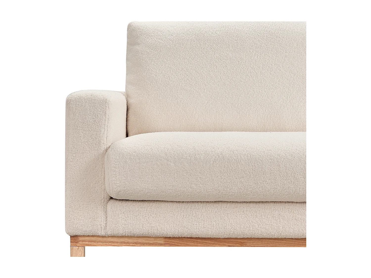 Linksseitiges Ecksofa SIGGARD Weiß Bouclé Linksseitig