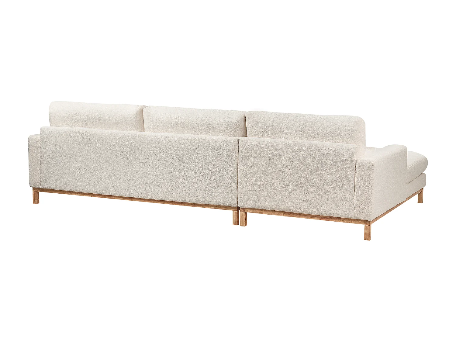 Sofá esquinero SIGGARD Bouclé Blanco 4 plazas Derecha