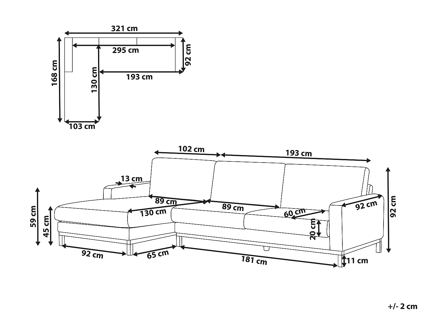 Canapé d'Angle à gauche en Bouclé Pieds en Bois Elégant Beige Clair Siggard