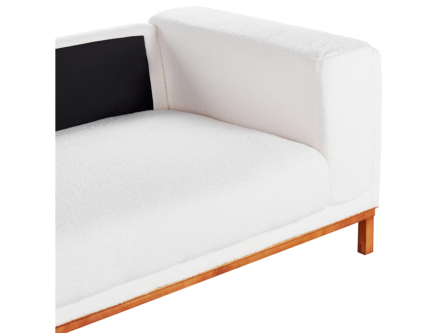 Sofa aus Bouclé cremeweiß 4-Sitzer mit Eukalyptusholz Beinen modern Veng