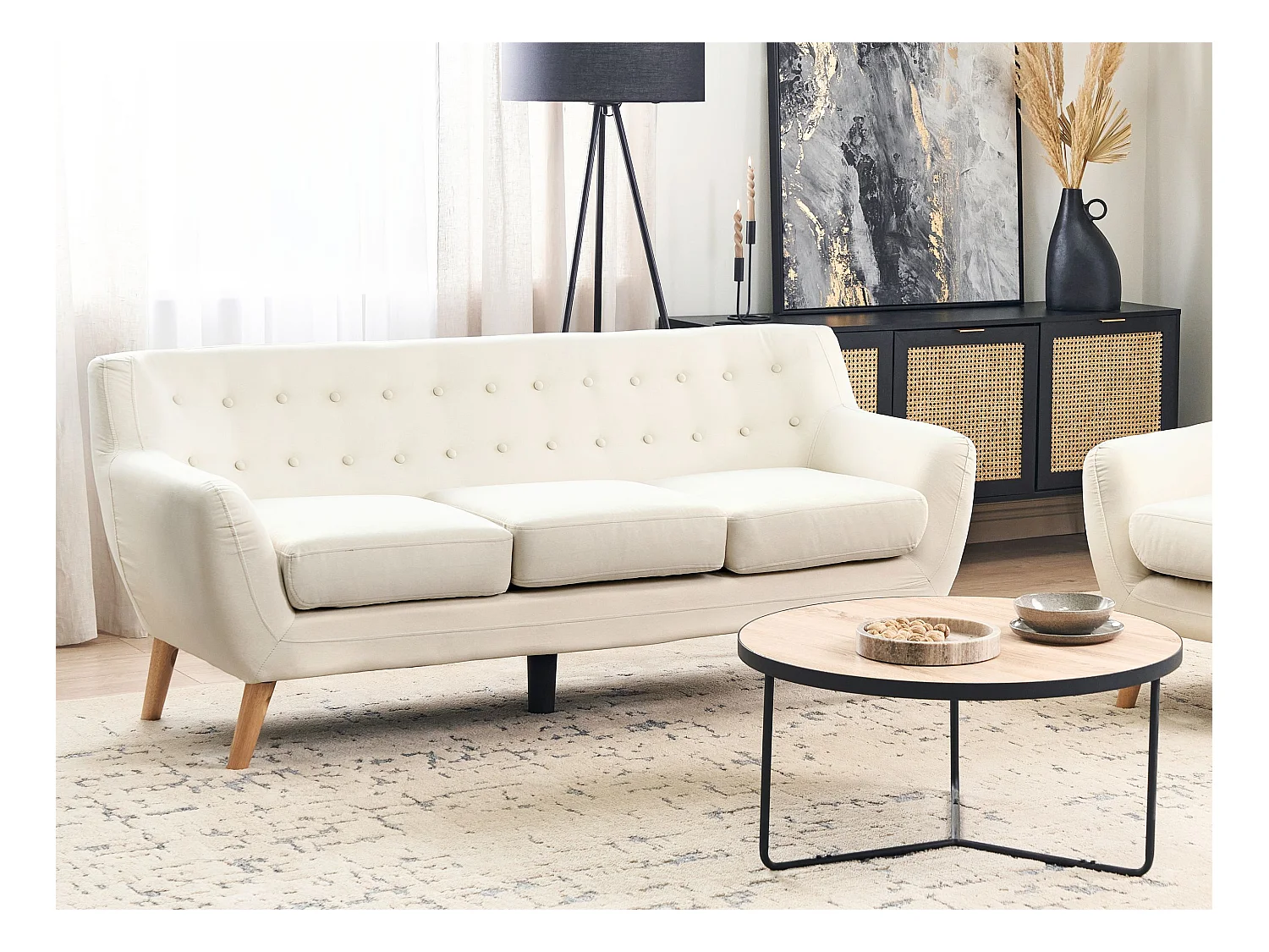 Bank MOTALA Stof Lichtbeige 3-zitter