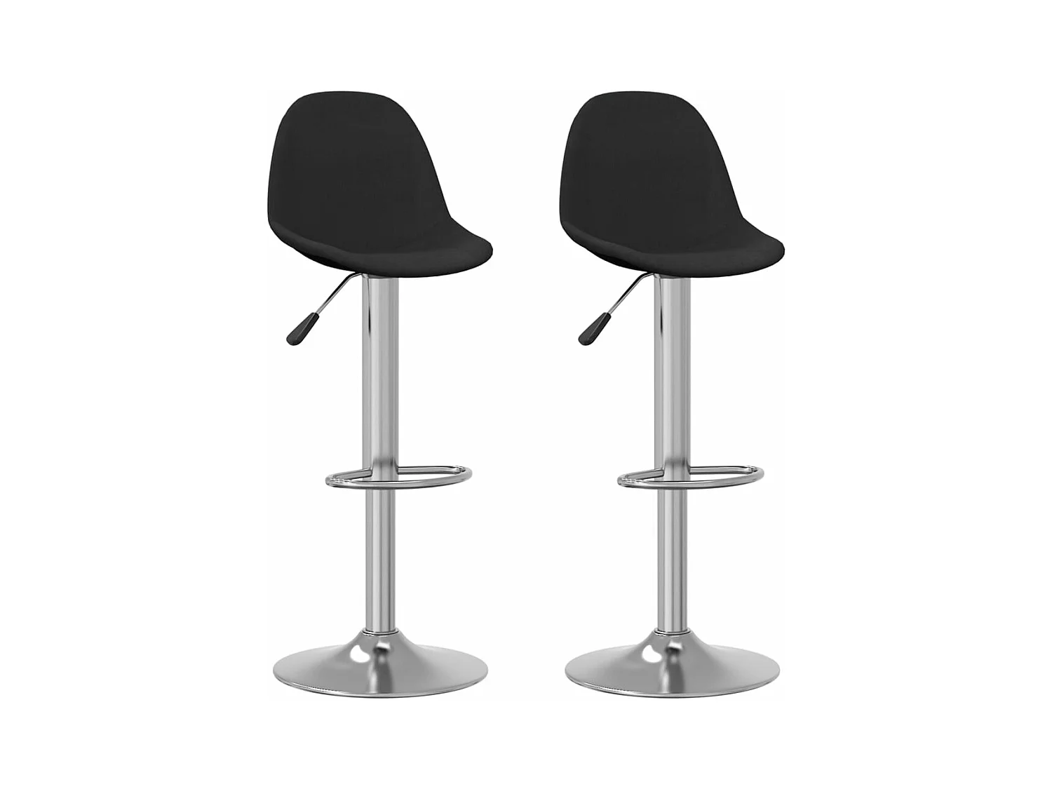 Tabourets de bar lot de 2 noir tissu