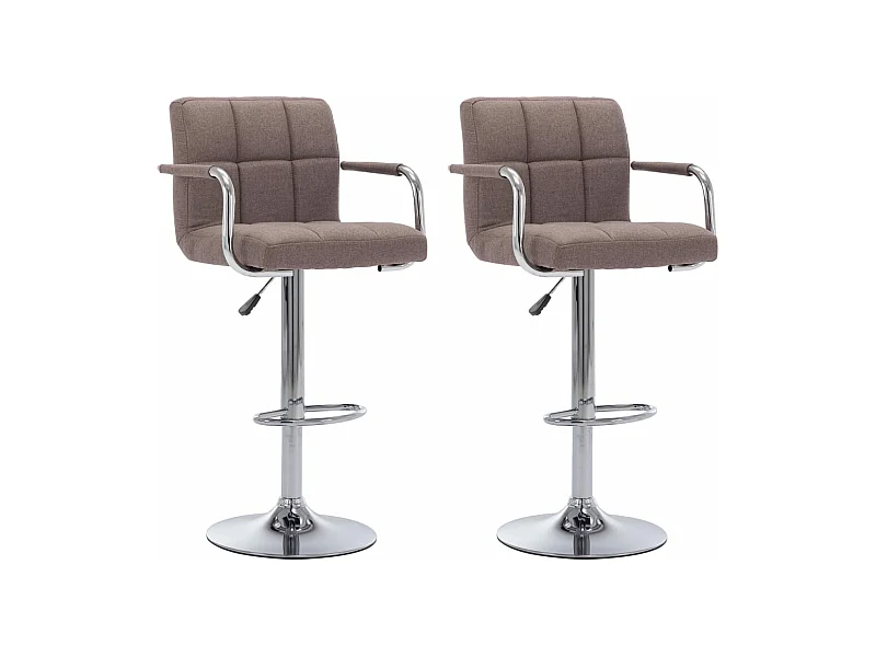 Barhocker 2 Stk. Taupe Stoff