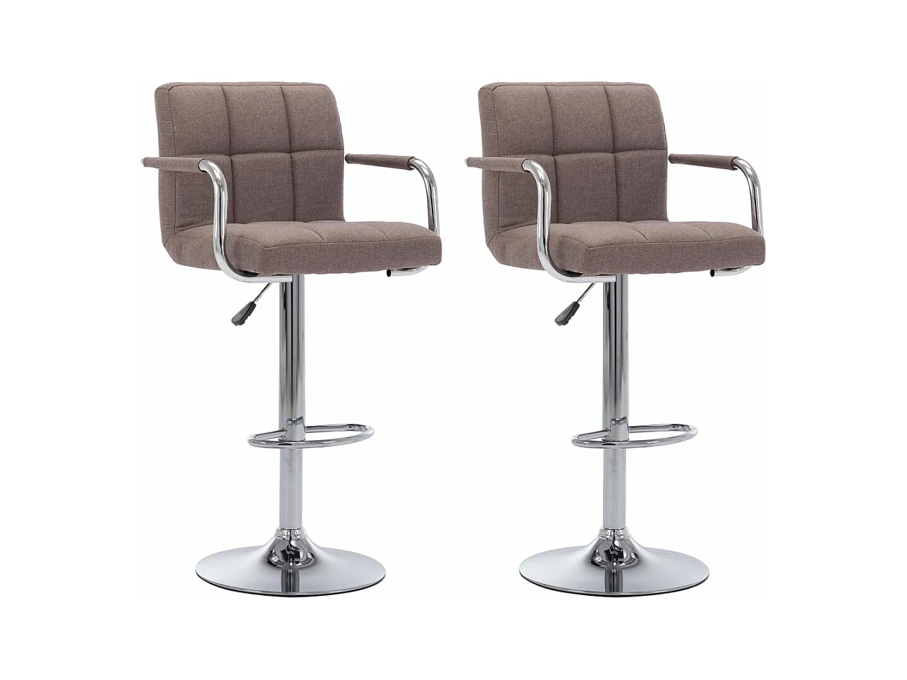 Chaises de bar lot de 2 taupe tissu