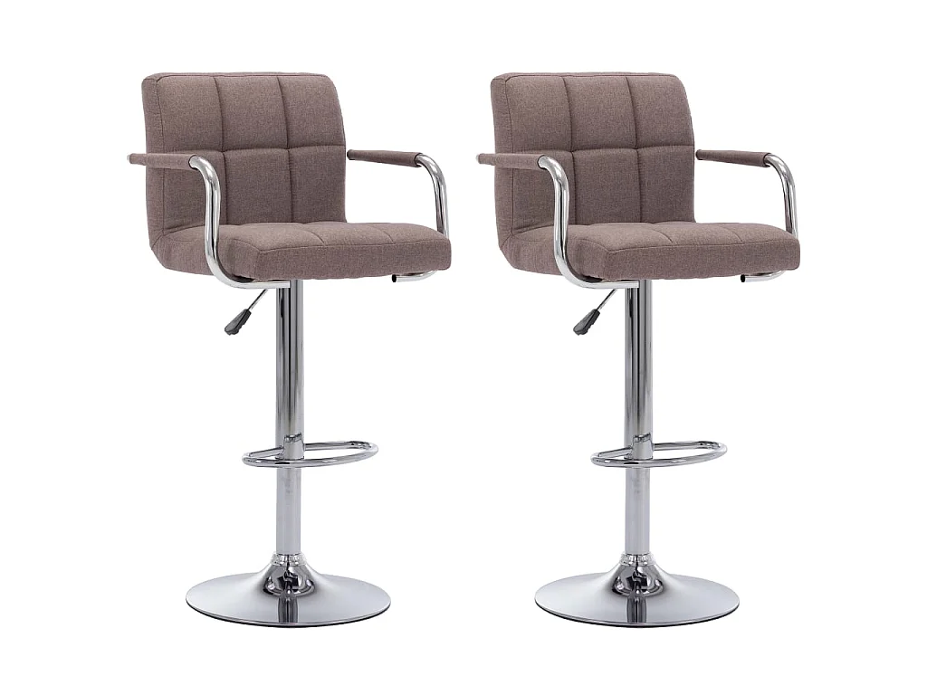 Chaises de bar lot de 2 taupe tissu