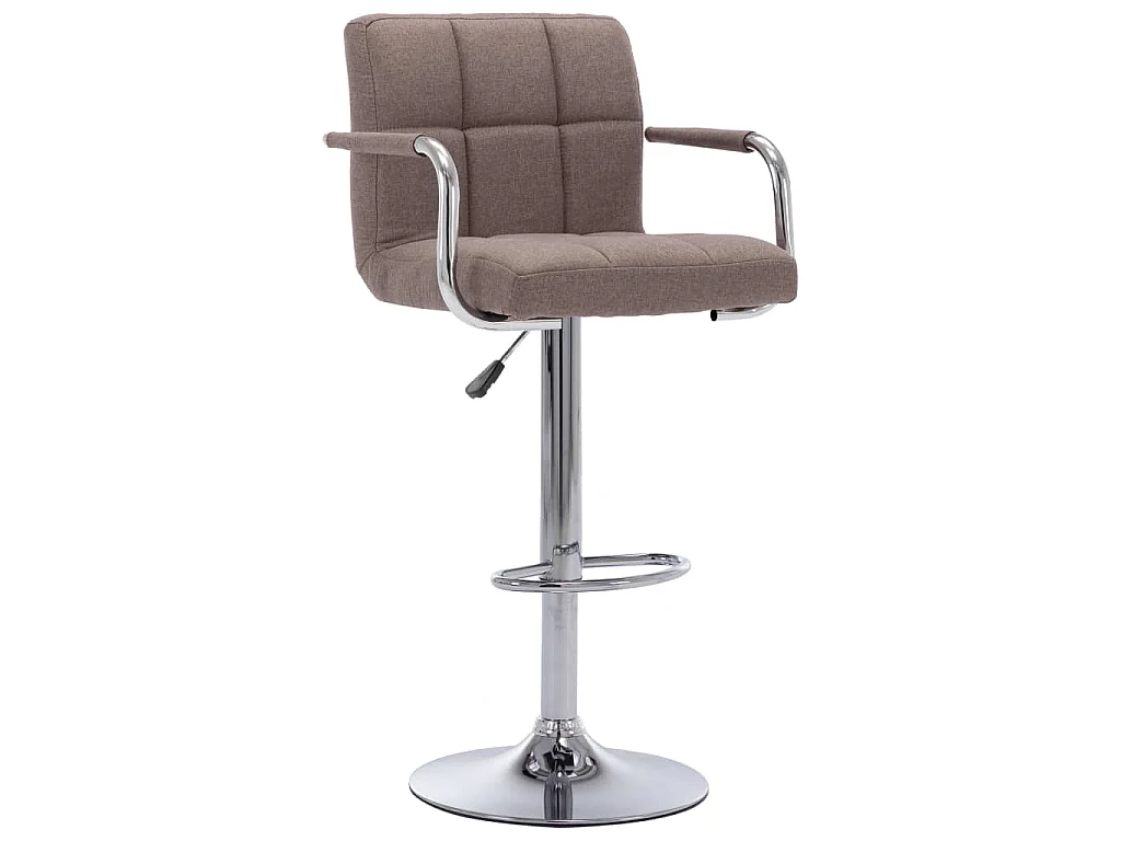 Chaises de bar lot de 2 taupe tissu