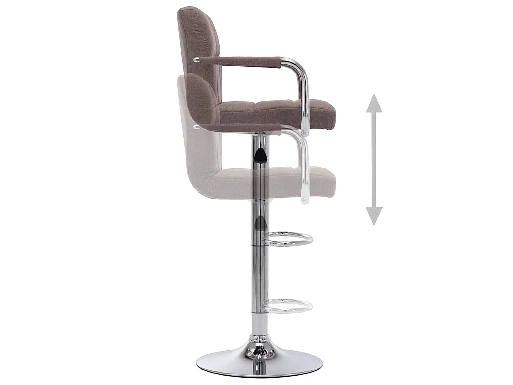 Chaises de bar lot de 2 taupe tissu