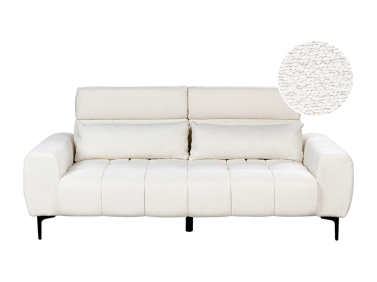 Canapé 3 places VEGAMO Bouclé Blanc