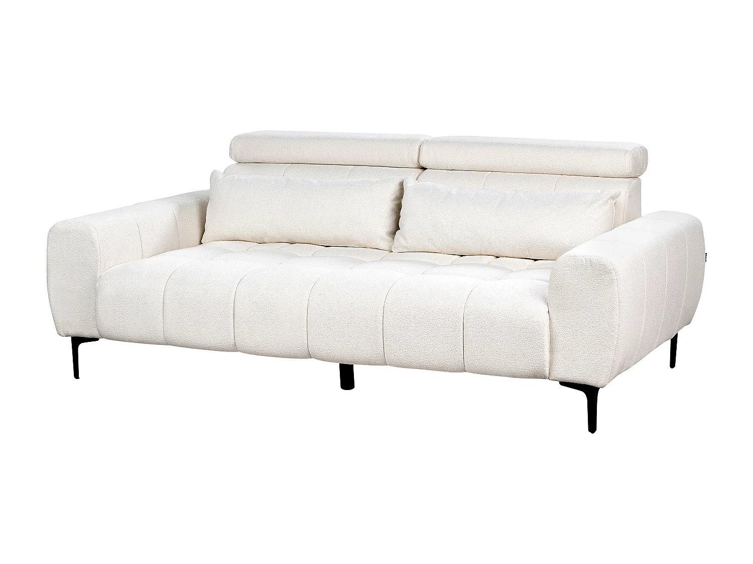 Canapé 3 places VEGAMO Bouclé Blanc