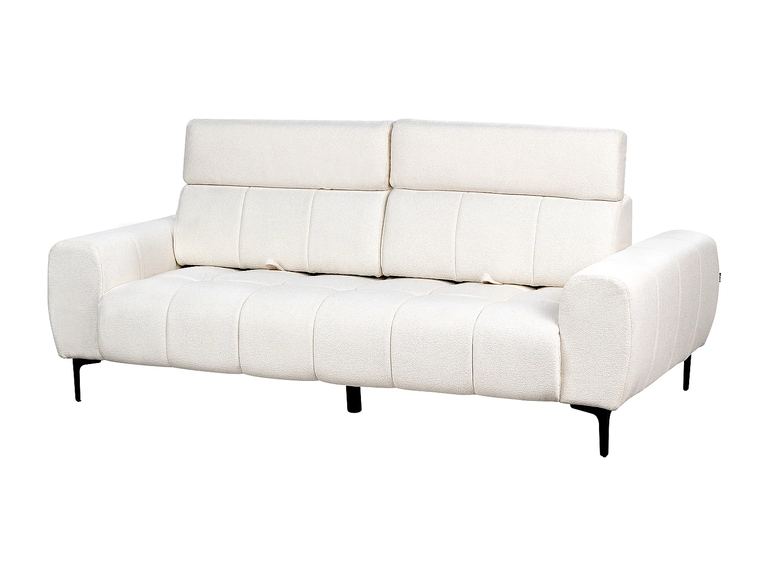 Canapé 3 places VEGAMO Bouclé Blanc