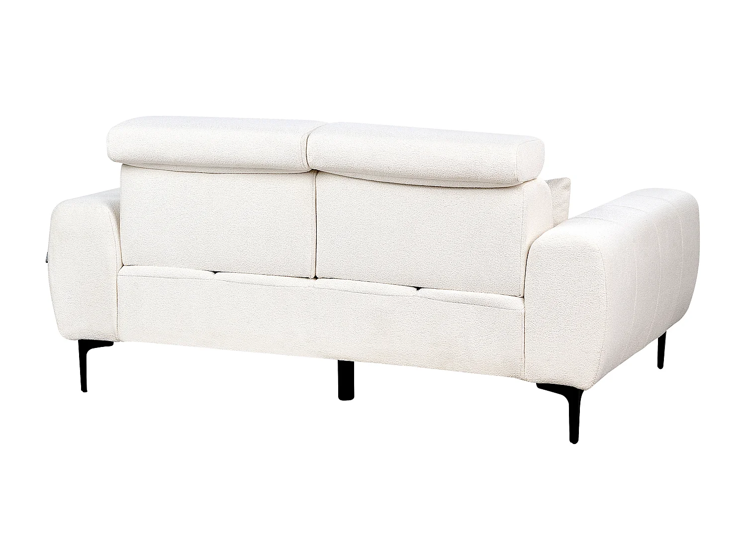 2-Sitzer Sofa Bouclé weiß Rückenlehne & Kopfteil verstellbar mit Kissen Vegamo