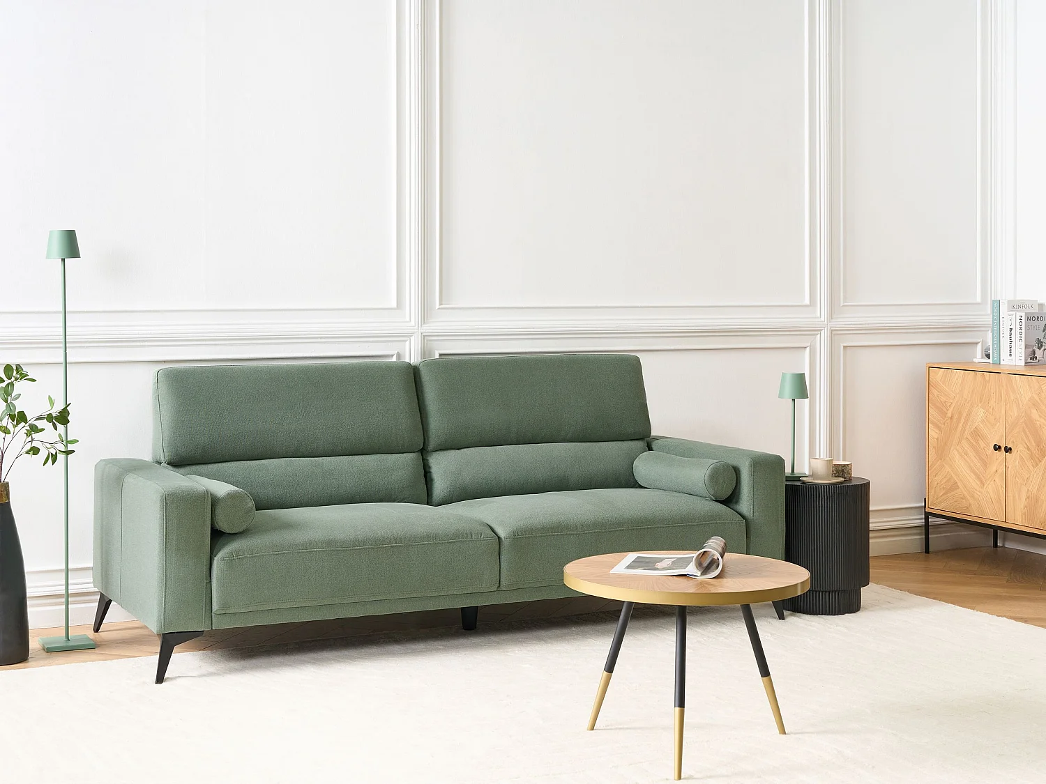 Sofa ANGE Stoff Mintgrün 3-Sitzer