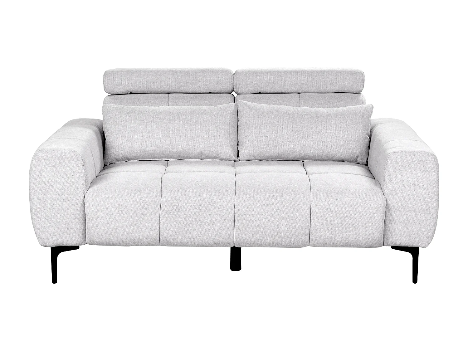 2-Sitzer Sofa Stoff grau Rückenlehne & Kopfteil verstellbar mit Kissen Vegamo