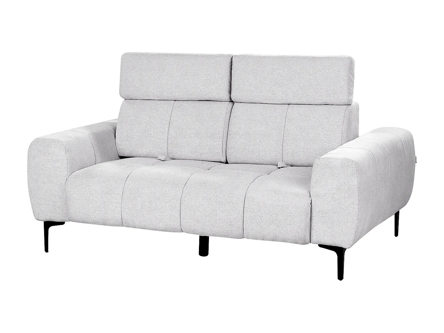 2-Sitzer Sofa Stoff grau Rückenlehne & Kopfteil verstellbar mit Kissen Vegamo