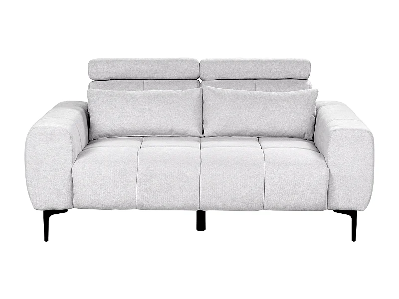 2-Sitzer Sofa Stoff grau Rückenlehne & Kopfteil verstellbar mit Kissen Vegamo