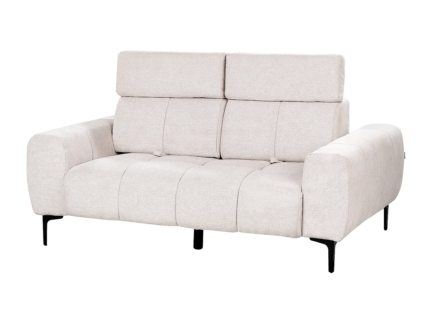2-Sitzer Sofa Stoff beige Rückenlehne & Kopfteil verstellbar mit Kissen Vegamo