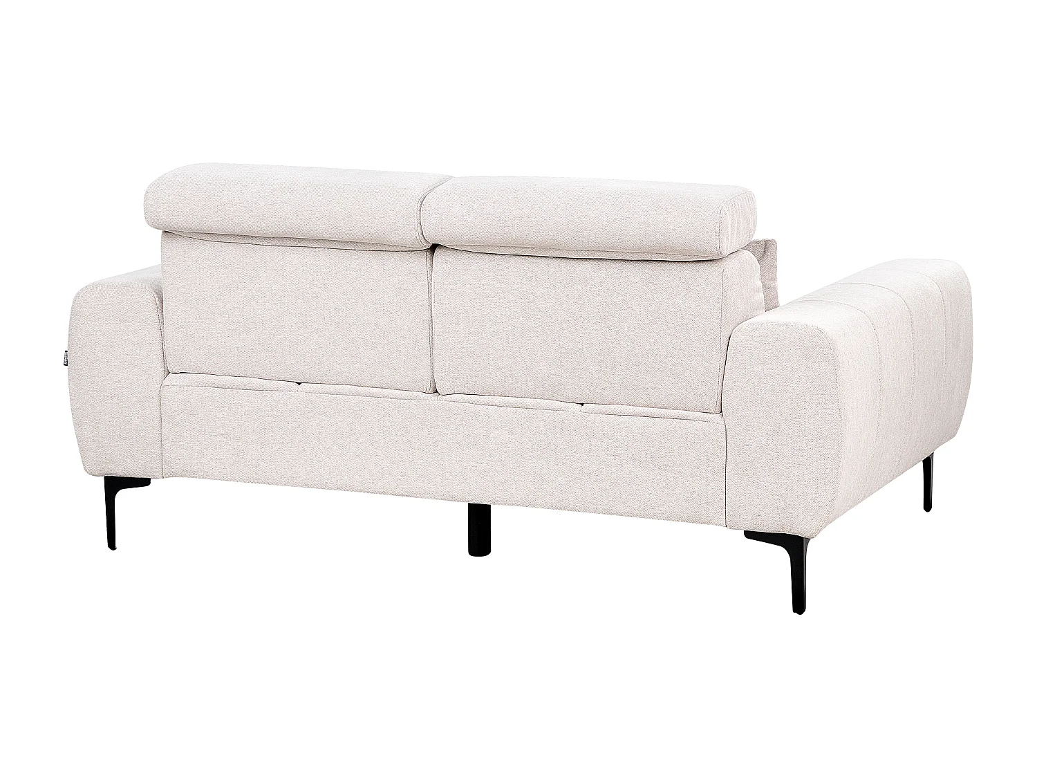 2-Sitzer Sofa Stoff beige Rückenlehne & Kopfteil verstellbar mit Kissen Vegamo