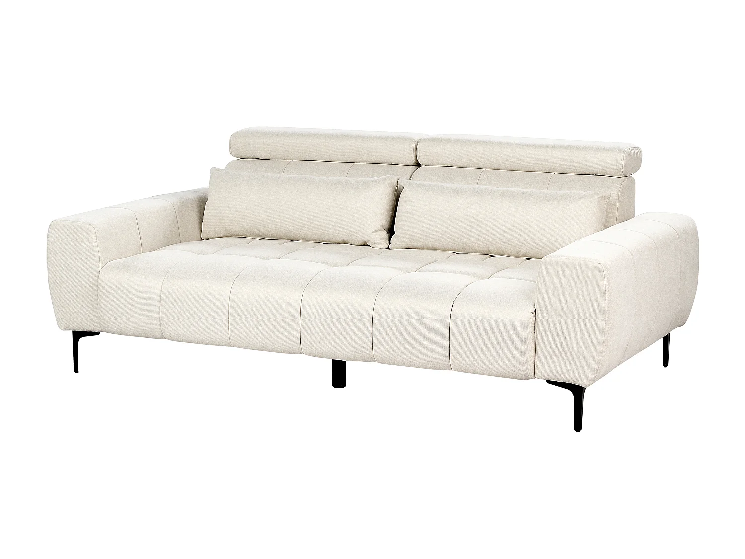 Sofá VEGAMO Tecido Creme claro 3 lugares