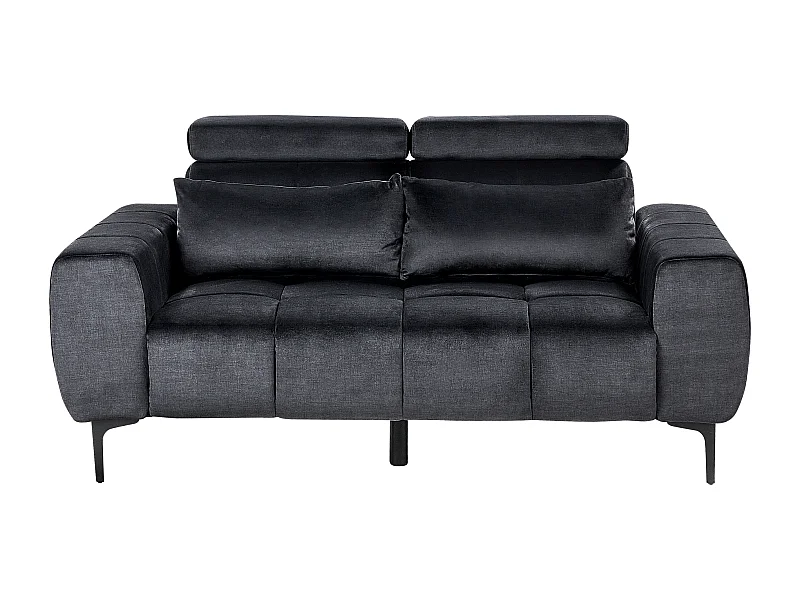 Sofa VEGAMO Samtstoff Schwarz 2-Sitzer