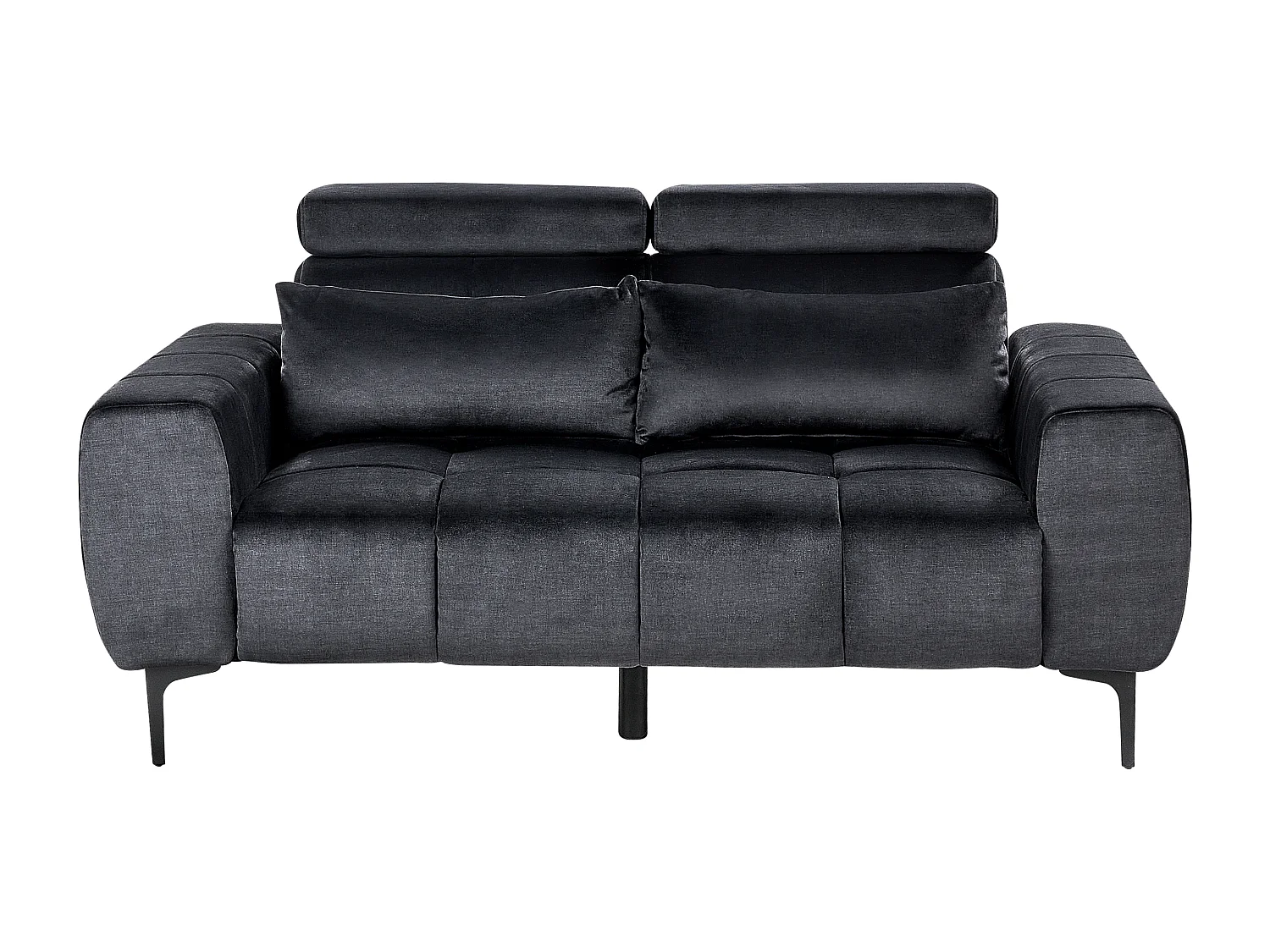 Sofa VEGAMO Samtstoff Schwarz 2-Sitzer